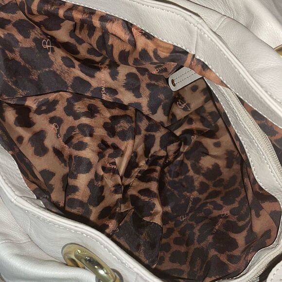 B. Makowsky Leather Tote Shoulder Bag Bone Leather - Picture 12 of 14